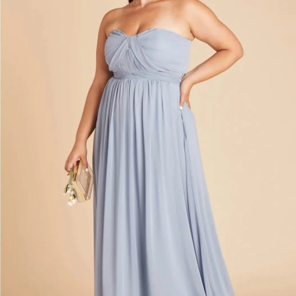 Buddy Gray Elegant Blue One-Shoulder Dress - Picture 3 of 8